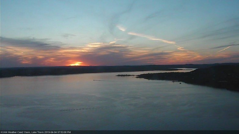 Lake Travis webcam, April 4, 2019 6:55 PM CT