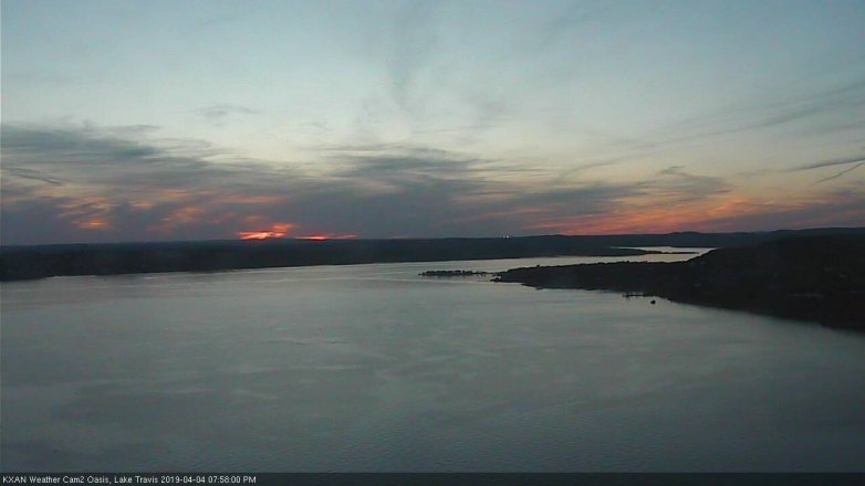Lake Travis webcam, April 4, 2019 7:00 PM CT