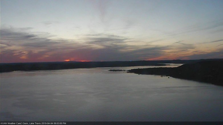 Lake Travis webcam, April 4, 2019 7:05 PM CT