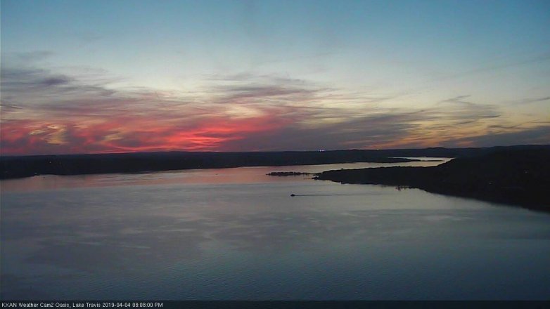 Lake Travis webcam, April 4, 2019 7:10 PM CT