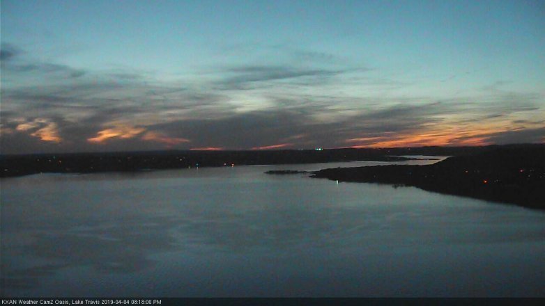 Lake Travis webcam, April 4, 2019 7:20 PM CT