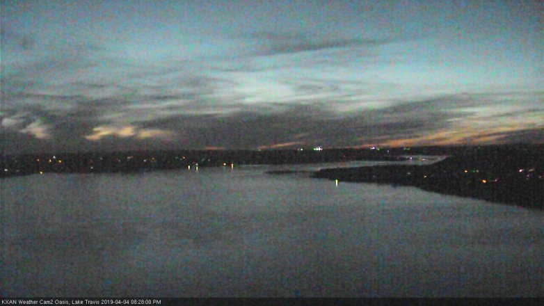 Lake Travis webcam, April 4, 2019 7:30 PM CT