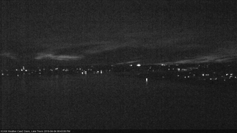 Lake Travis webcam, April 4, 2019 7:45 PM CT
