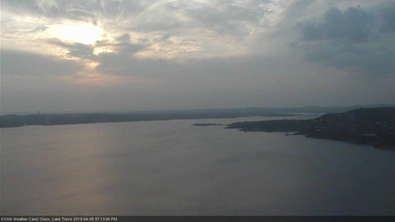 Lake Travis webcam, April 5, 2019 6:15 PM CT