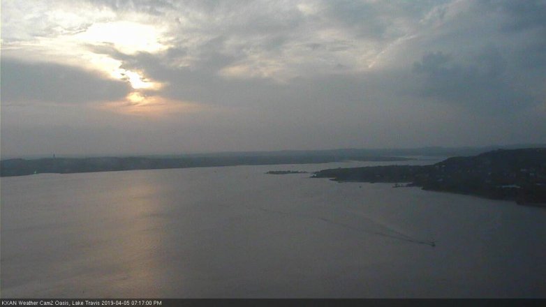 Lake Travis webcam, April 5, 2019 6:20 PM CT