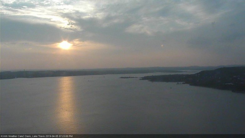 Lake Travis webcam, April 5, 2019 6:25 PM CT