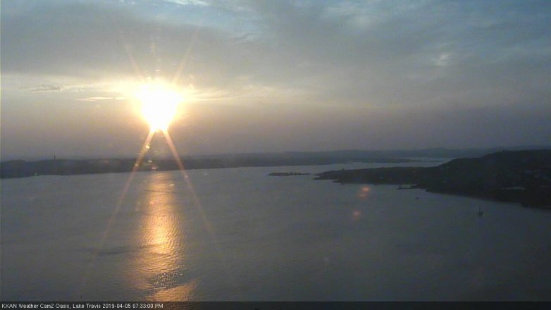 Lake Travis webcam, April 5, 2019 6:35 PM CT