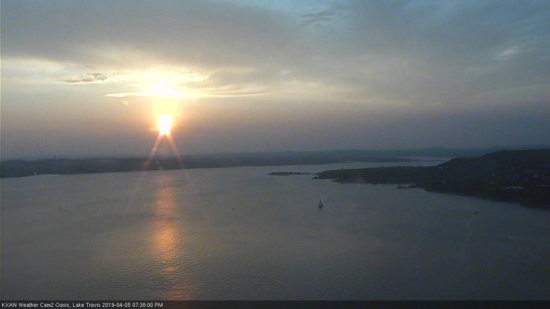 Lake Travis webcam, April 5, 2019 6:40 PM CT