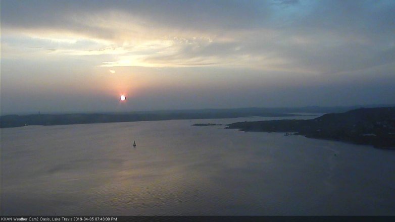 Lake Travis webcam, April 5, 2019 6:45 PM CT