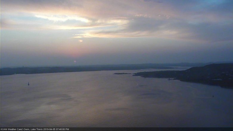 Lake Travis webcam, April 5, 2019 6:50 PM CT