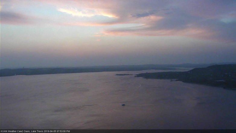Lake Travis webcam, April 5, 2019 6:55 PM CT