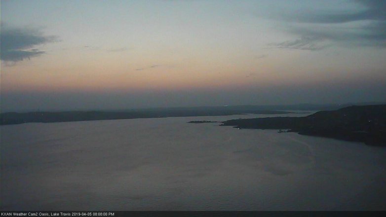 Lake Travis webcam, April 5, 2019 7:10 PM CT