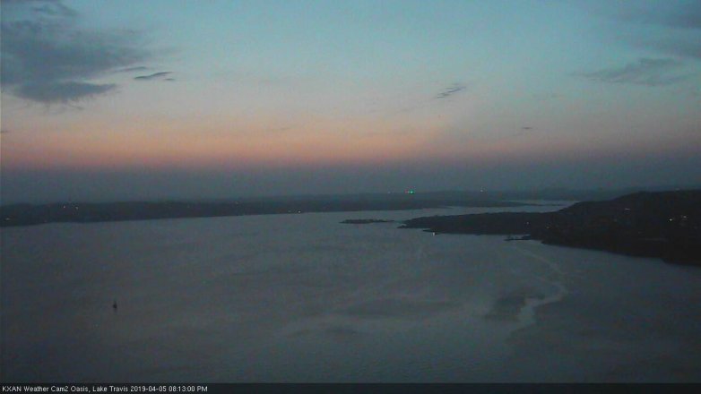 Lake Travis webcam, April 5, 2019 7:15 PM CT