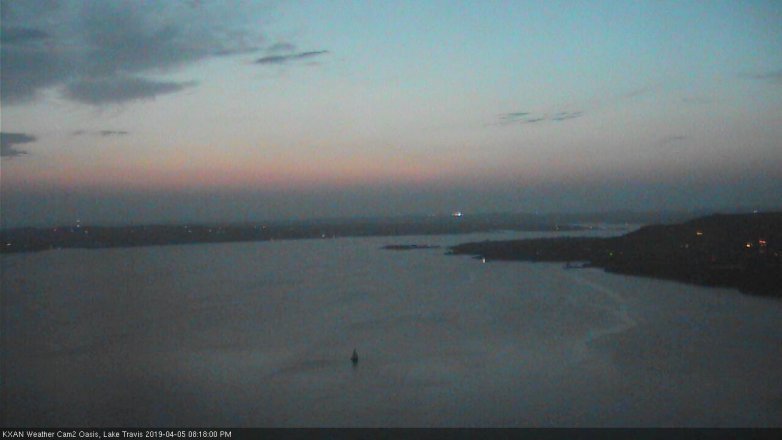 Lake Travis webcam, April 5, 2019 7:20 PM CT
