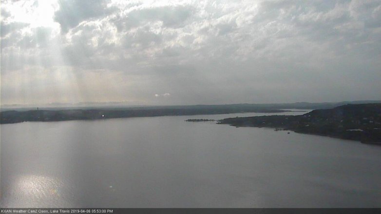 Lake Travis webcam, April 6, 2019 4:55 PM CT