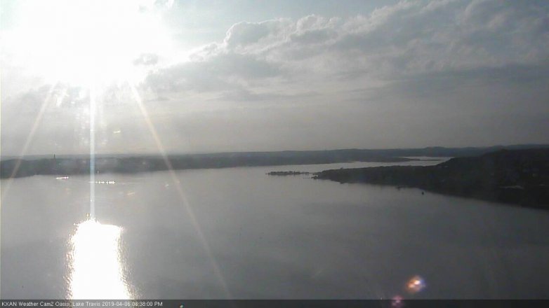 Lake Travis webcam, April 6, 2019 5:40 PM CT