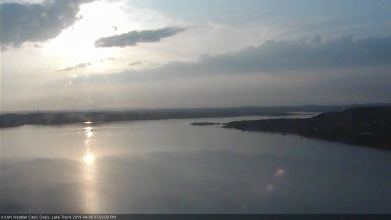 Lake Travis webcam, April 6, 2019 6:05 PM CT