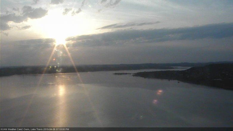 Lake Travis webcam, April 6, 2019 6:20 PM CT