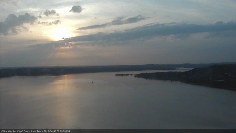 Lake Travis webcam, April 6, 2019 6:25 PM CT