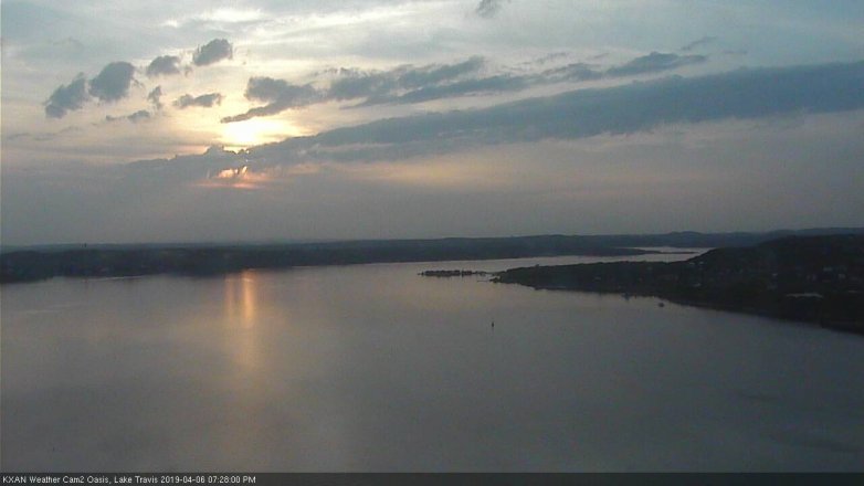 Lake Travis webcam, April 6, 2019 6:30 PM CT