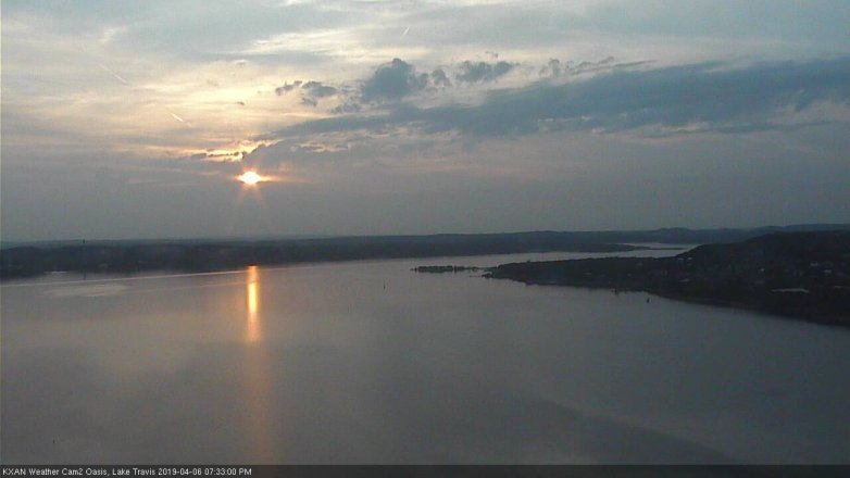 Lake Travis webcam, April 6, 2019 6:35 PM CT