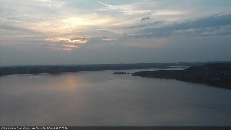 Lake Travis webcam, April 6, 2019 6:40 PM CT