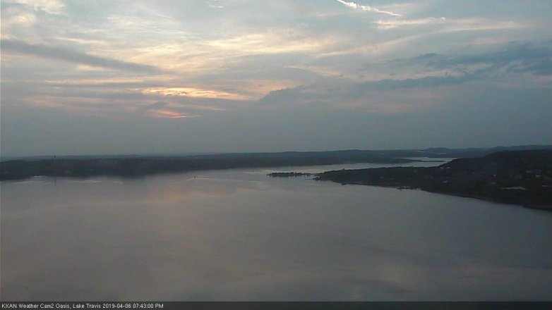 Lake Travis webcam, April 6, 2019 6:45 PM CT