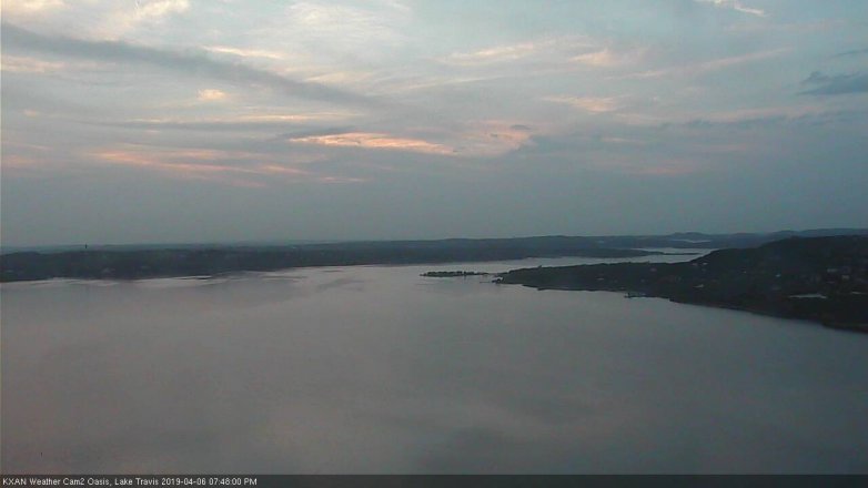 Lake Travis webcam, April 6, 2019 6:50 PM CT