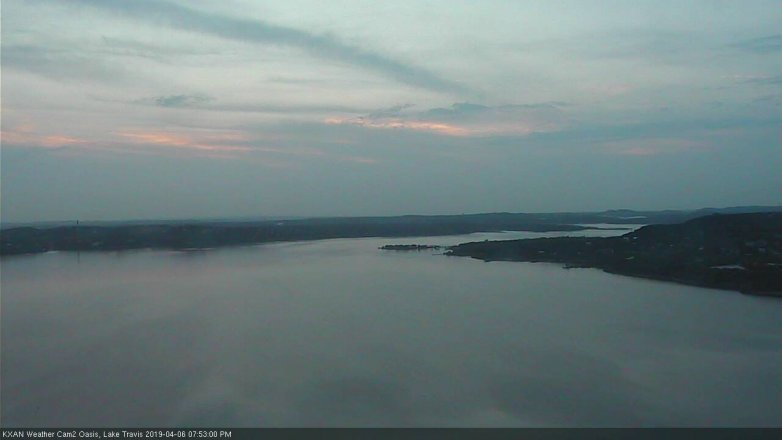 Lake Travis webcam, April 6, 2019 6:55 PM CT