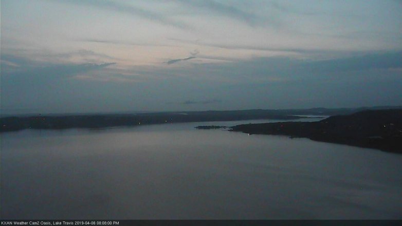 Lake Travis webcam, April 6, 2019 7:10 PM CT