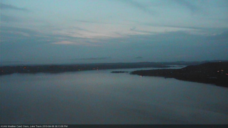 Lake Travis webcam, April 6, 2019 7:15 PM CT