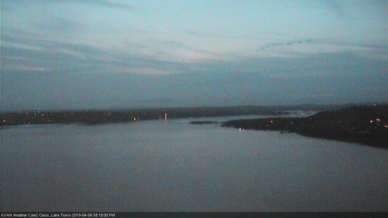 Lake Travis webcam, April 6, 2019 7:20 PM CT