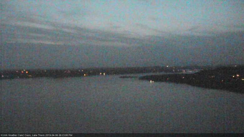Lake Travis webcam, April 6, 2019 7:25 PM CT