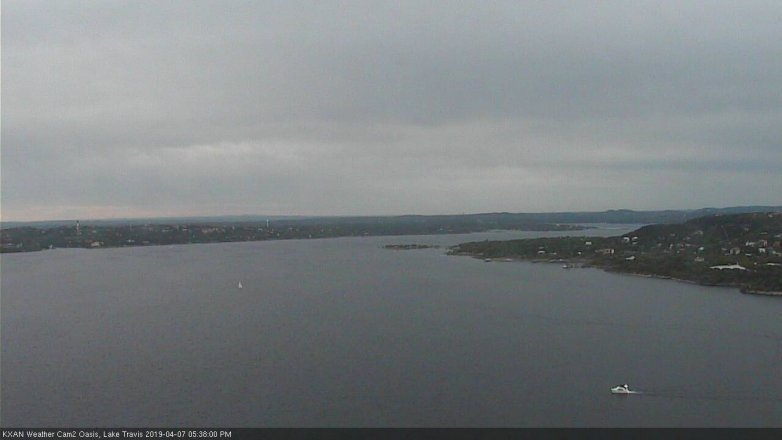 Lake Travis webcam, April 7, 2019 4:40 PM CT