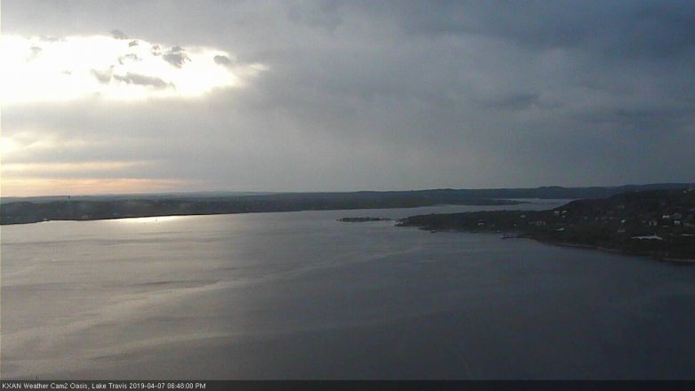 Lake Travis webcam, April 7, 2019 5:50 PM CT