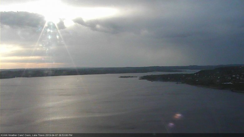 Lake Travis webcam, April 7, 2019 5:55 PM CT