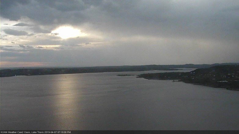 Lake Travis webcam, April 7, 2019 6:20 PM CT