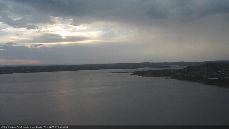 Lake Travis webcam, April 7, 2019 6:25 PM CT