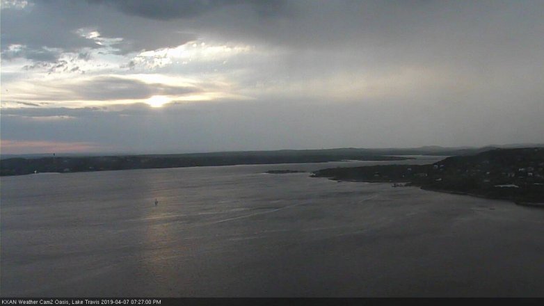 Lake Travis webcam, April 7, 2019 6:30 PM CT