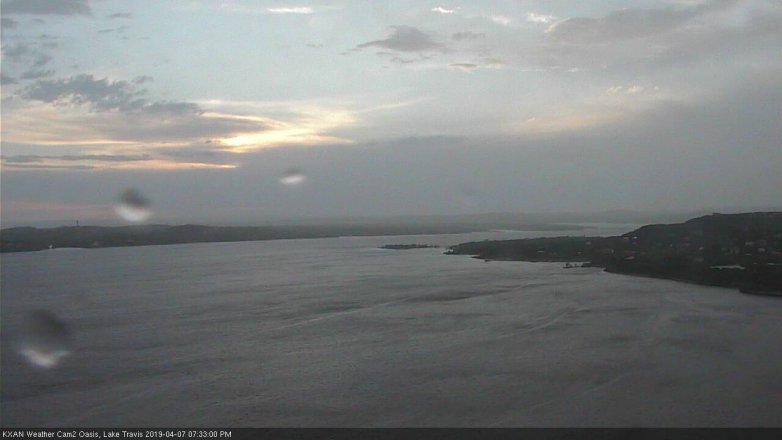 Lake Travis webcam, April 7, 2019 6:35 PM CT