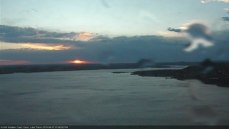 Lake Travis webcam, April 7, 2019 6:50 PM CT