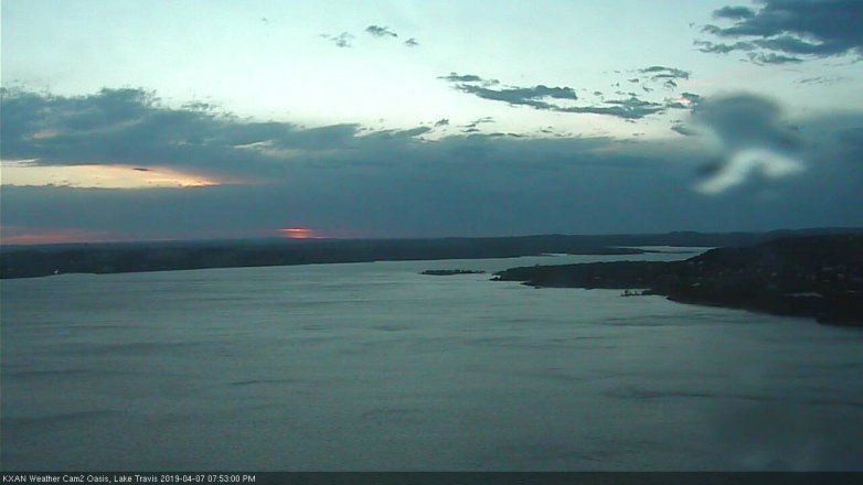 Lake Travis webcam, April 7, 2019 6:55 PM CT