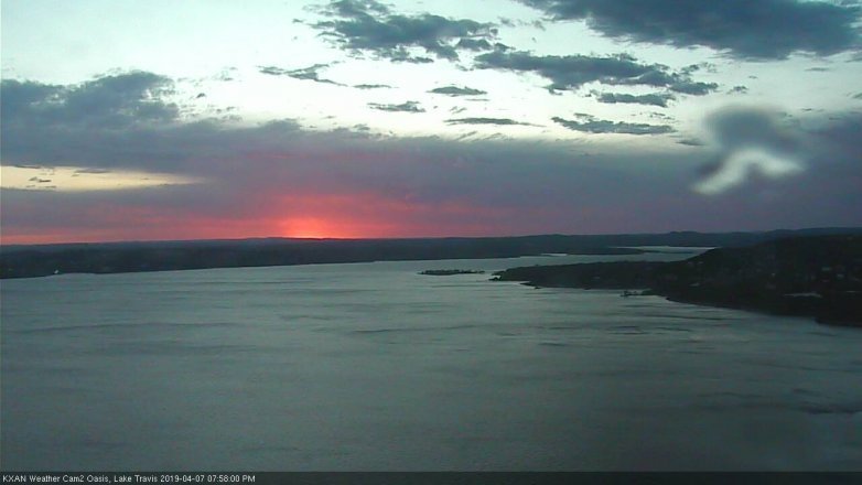 Lake Travis webcam, April 7, 2019 7:00 PM CT