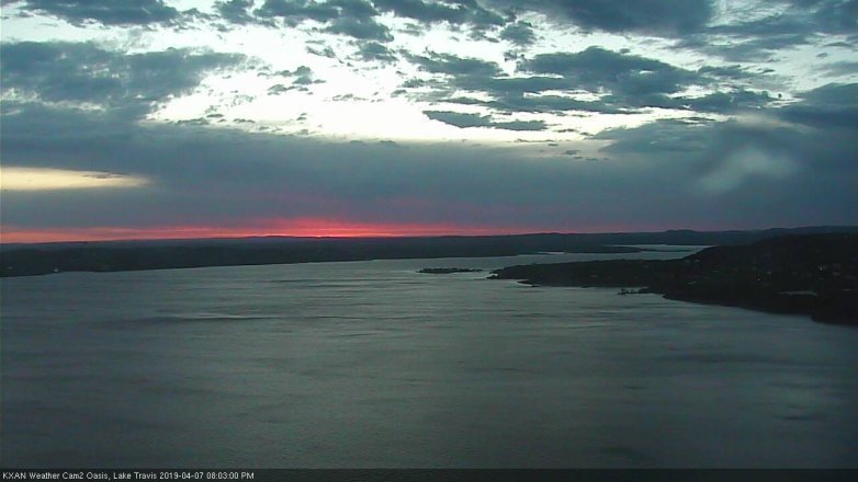 Lake Travis webcam, April 7, 2019 7:05 PM CT