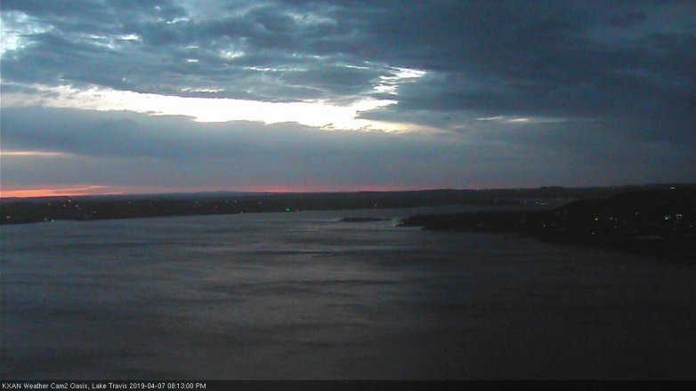 Lake Travis webcam, April 7, 2019 7:15 PM CT
