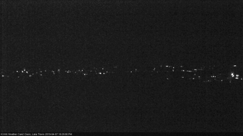 Lake Travis webcam, April 7, 2019 9:30 PM CT