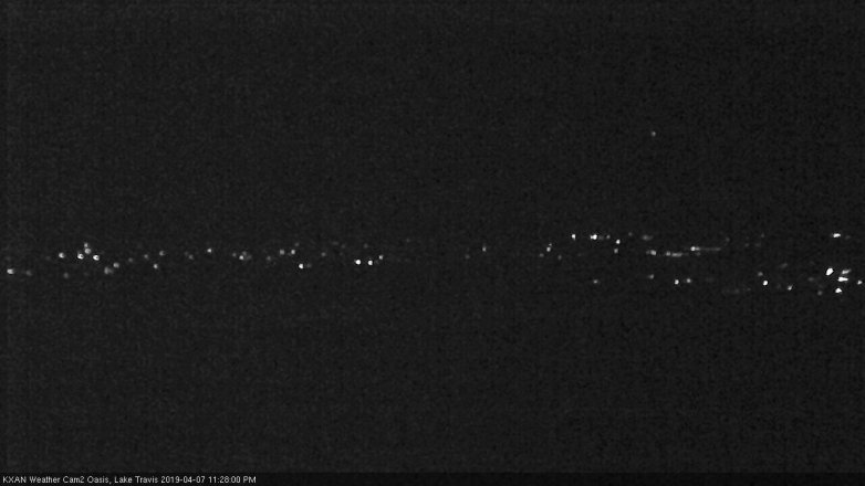 Lake Travis webcam, April 7, 2019 10:30 PM CT