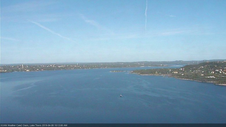 Lake Travis webcam, April 8, 2019 9:15 AM CT