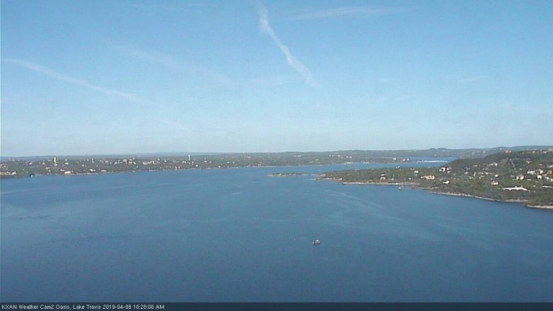 Lake Travis webcam, April 8, 2019 9:30 AM CT