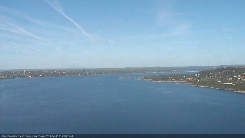Lake Travis webcam, April 8, 2019 10:25 AM CT